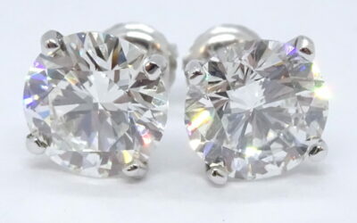 4.20CT RB Diamond Ear Studs 14K Gold