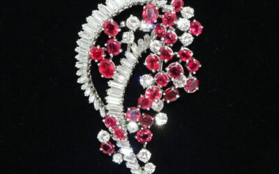 Ruby & Diamond Platinum Pin