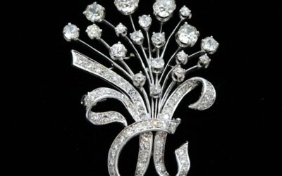 Old European Cut Diamond Platinum Pin